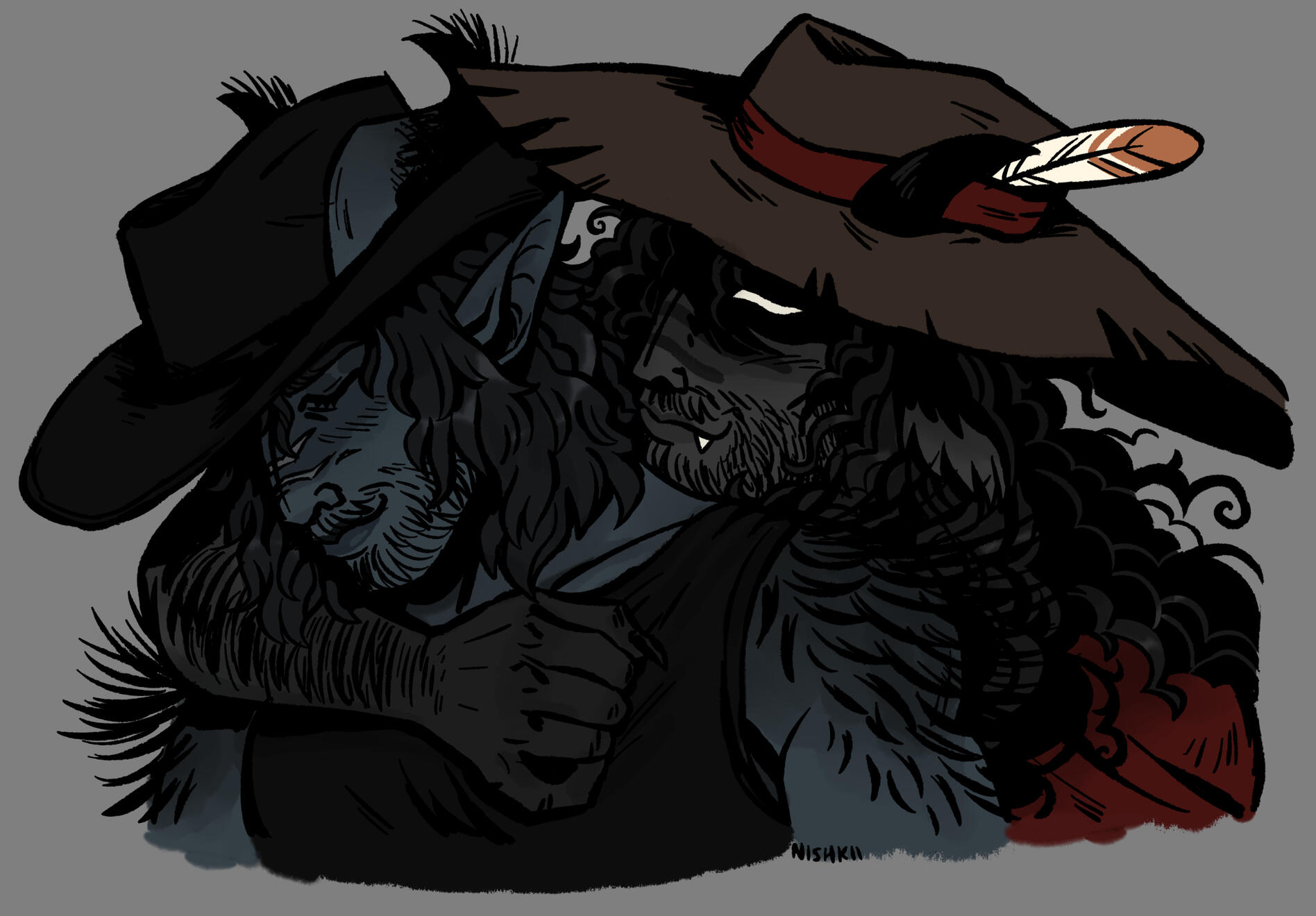 Oc on left belongs to Kerkeza, Oc on right belongs to me